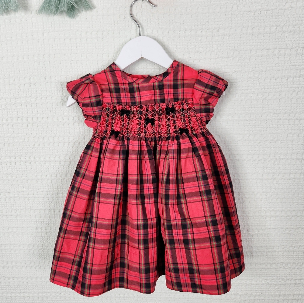 First Impressions Smocked Plaid Dress